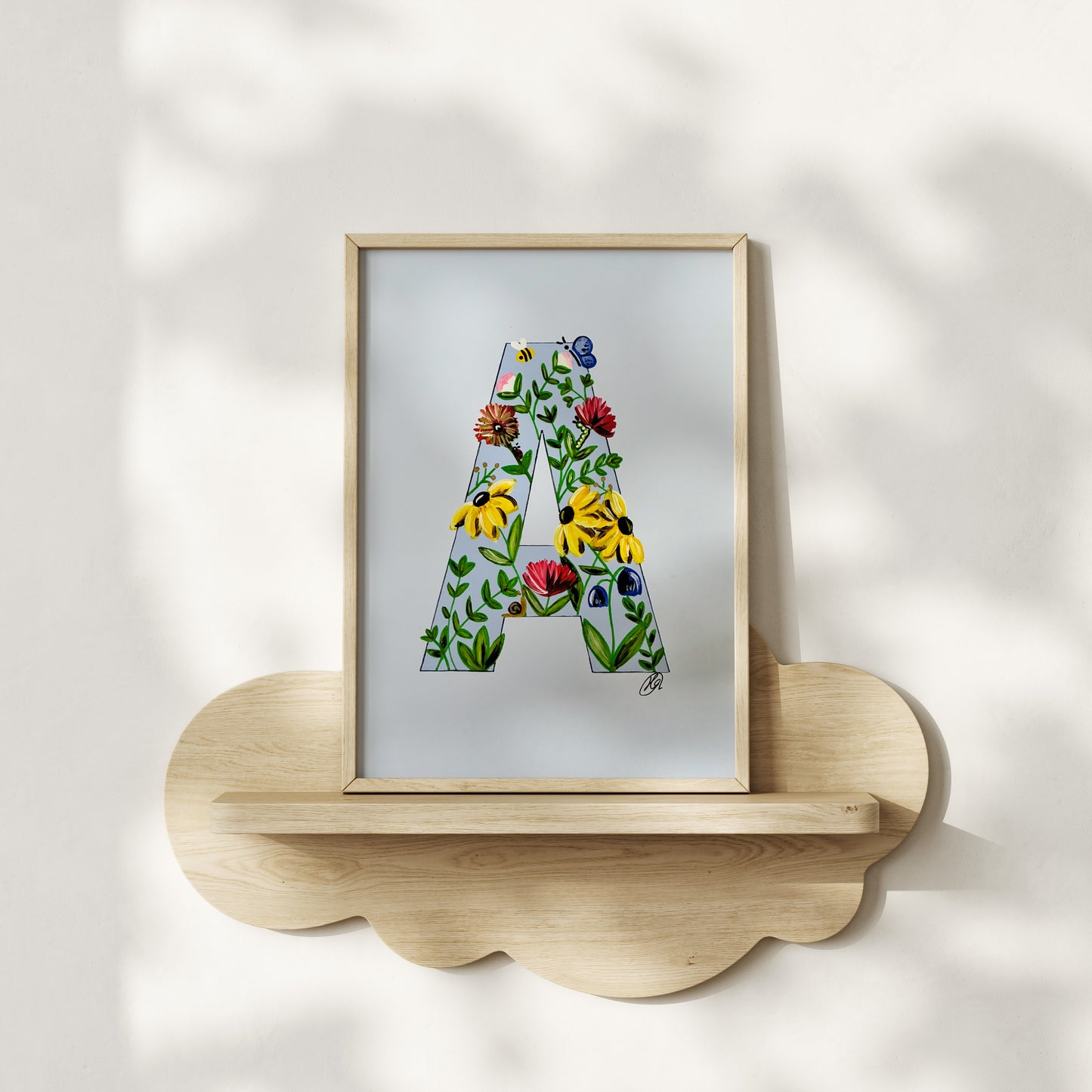 Floral Letter Print
