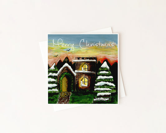 Church Lights Christmas Card