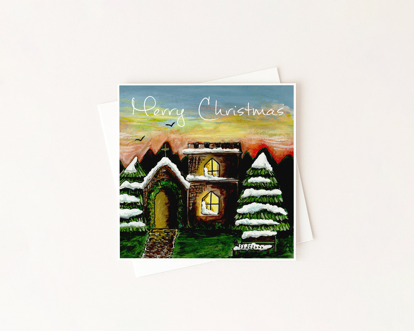 Church Lights Christmas Card