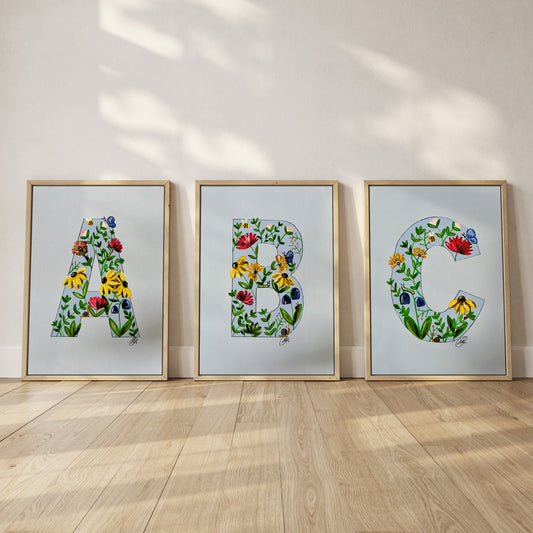 Floral Letter Print