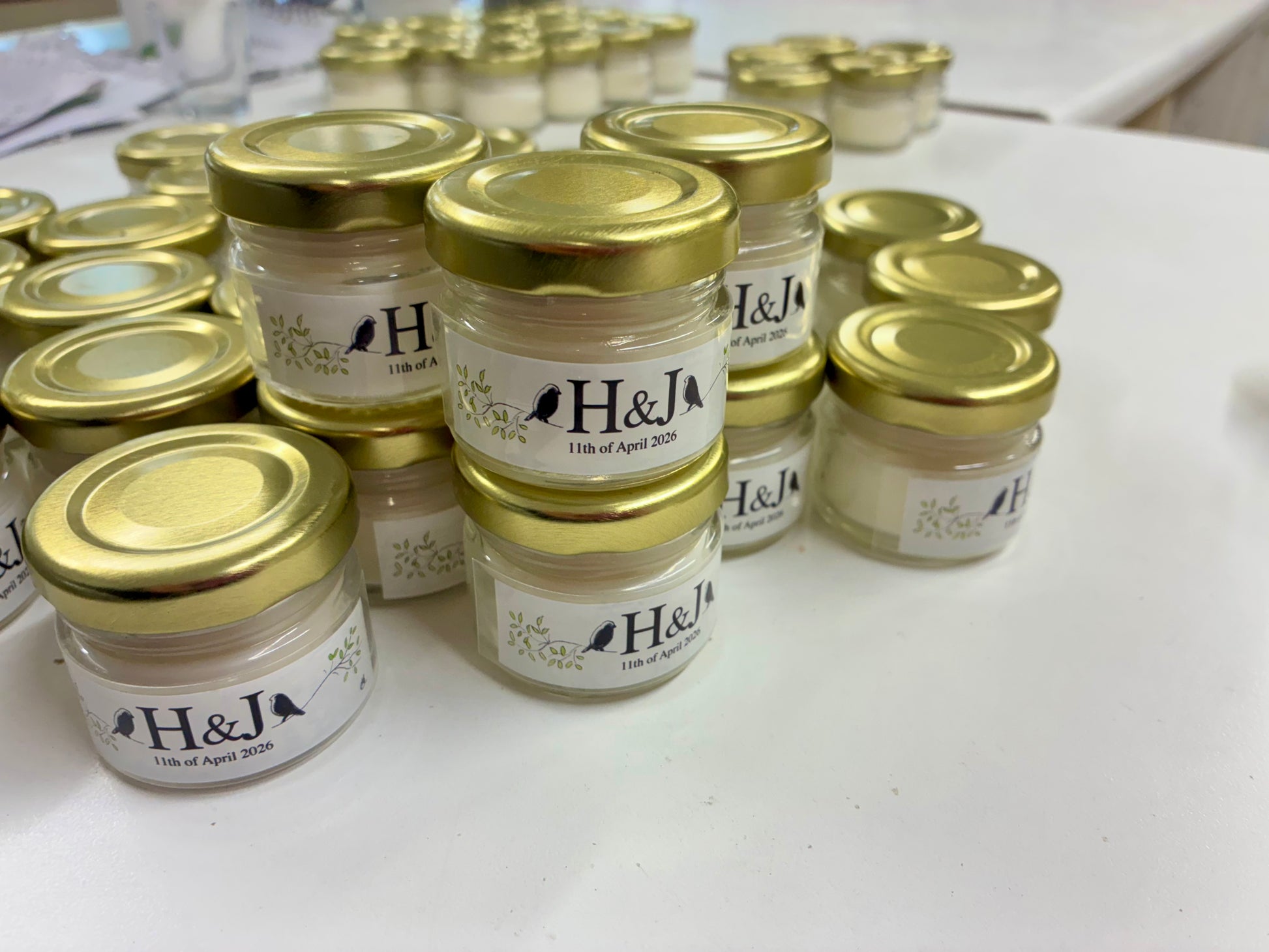 Bespoke Wedding Favour Labels hand-painted art print by Daisylion Designs