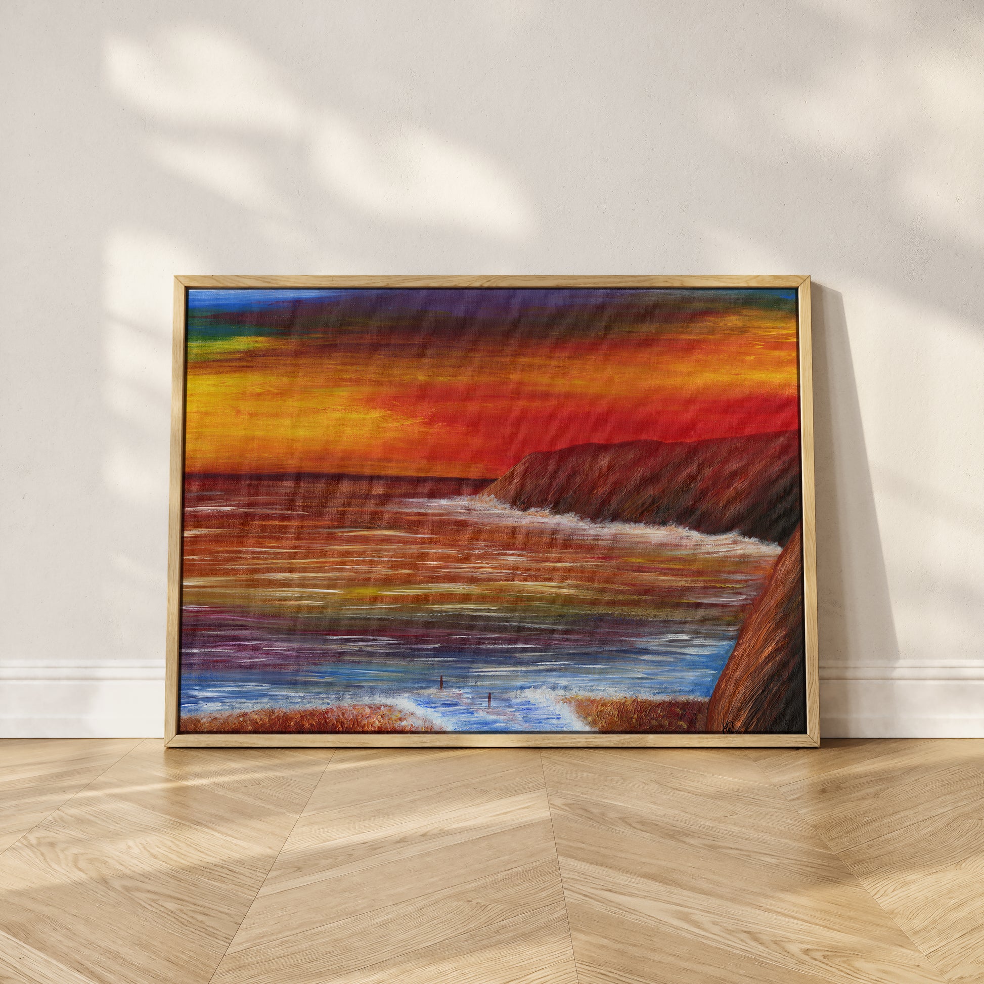 Red Sky At Night Print hand-painted art print by Daisylion Designs