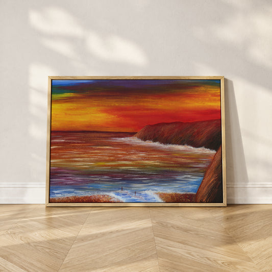 Red Sky At Night Print hand-painted art print by Daisylion Designs