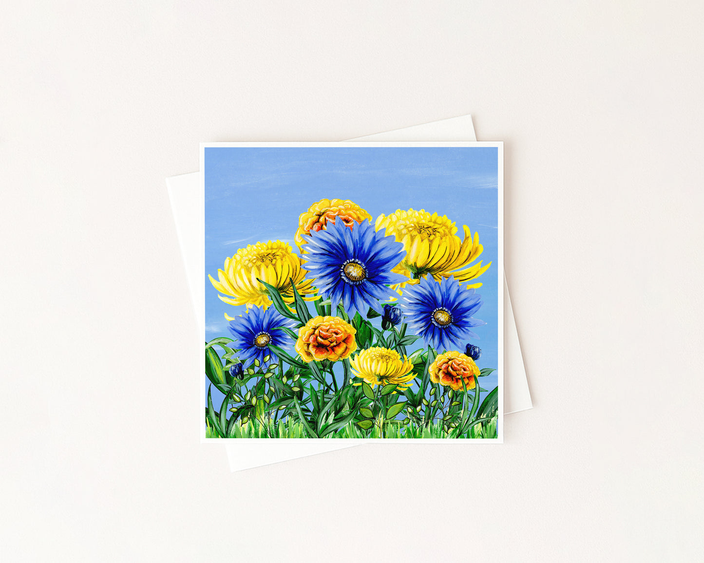 Autumn Birth Flower Meadow Card hand-painted art print by Daisylion Designs