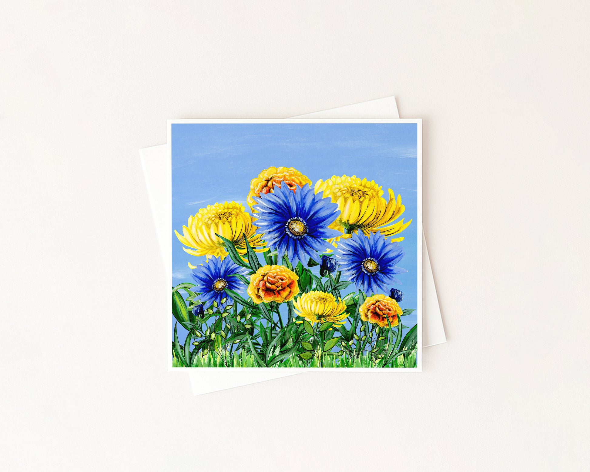 Autumn Birth Flower Meadow Card hand-painted art print by Daisylion Designs