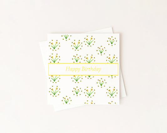 Happy Birthday' Busy Bees Card hand-painted art print by Daisylion Designs
