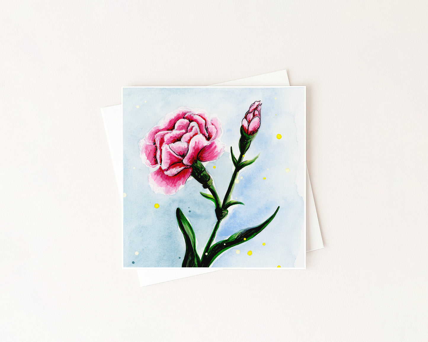 Carnation Birth Flower Card