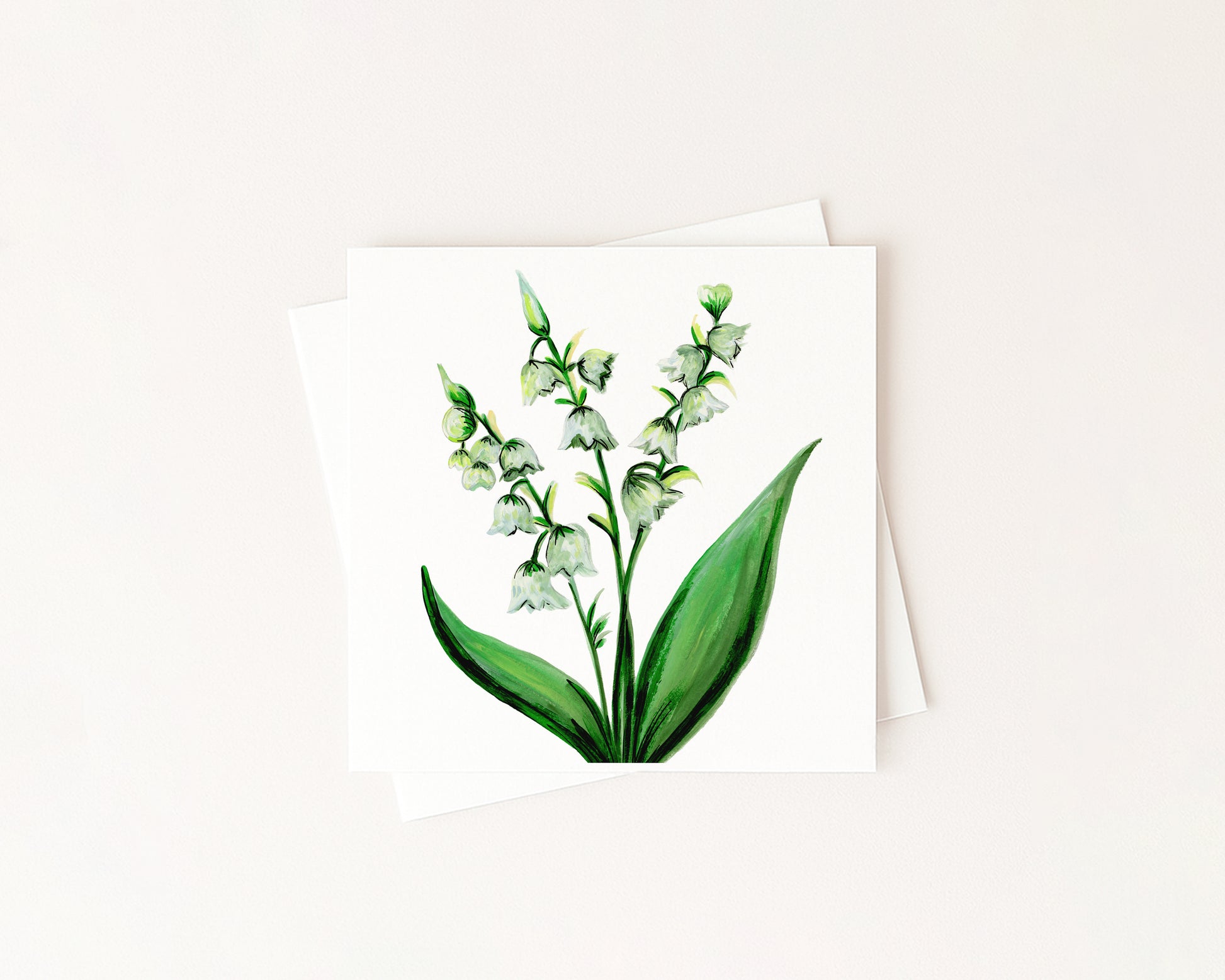 Lily Of The Valley Birth Flower Card hand-painted art print by Daisylion Designs