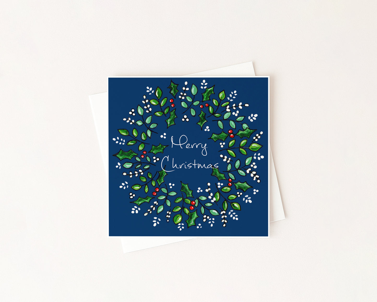 Vintage Christmas Wreath Card