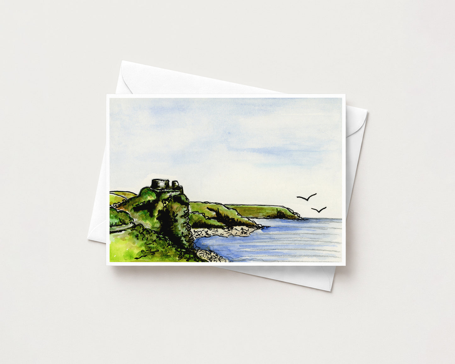 Valley Of The Rocks Card hand-painted art print by Daisylion Designs