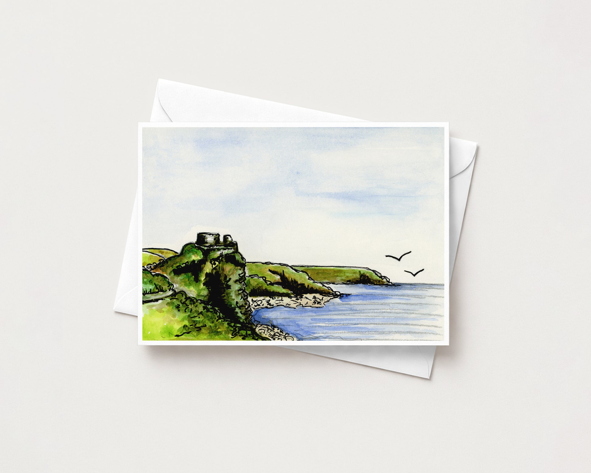 Valley Of The Rocks Card hand-painted art print by Daisylion Designs