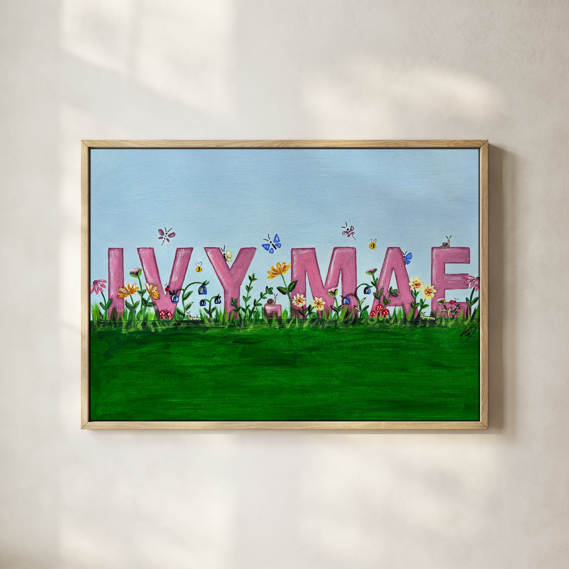 Bespoke Name Painting hand-painted art print by Daisylion Designs