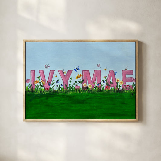 Bespoke Name Painting hand-painted art print by Daisylion Designs
