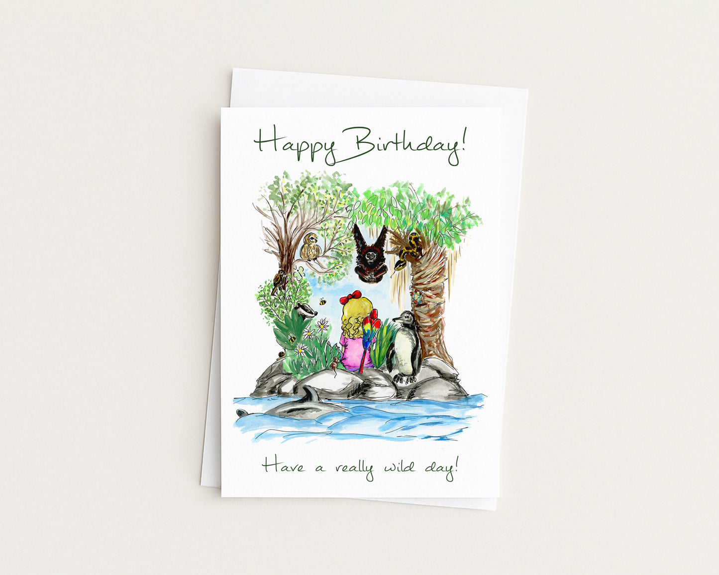 Little Girls' Wild Birthday Card