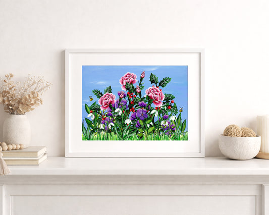Winter Meadow A4 Print hand-painted art print by Daisylion Designs