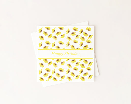 Happy Birthday' Spring Colour Card hand-painted art print by Daisylion Designs